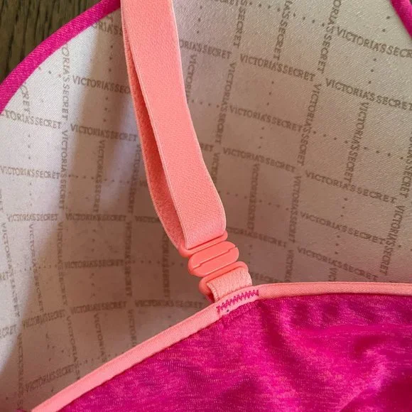 EUC! Victoria’s Secret Uplift Semi Demi hot pink & neon orange bra - sz. 34D - Picture 4 of 5
